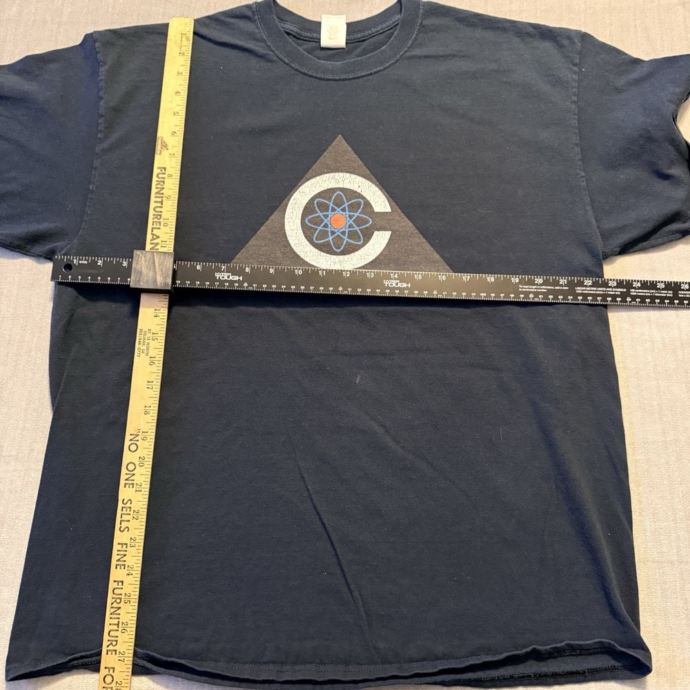 Vintage Atomic Science Graphic T Shirt XL Black Gildan Physics Geek Tee - Picture 3 of 6